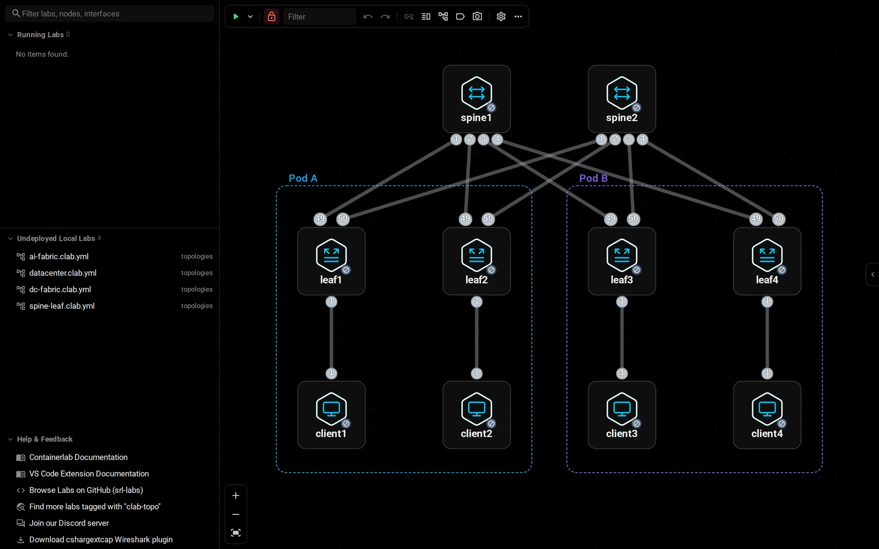 The topology editor in VS Code
