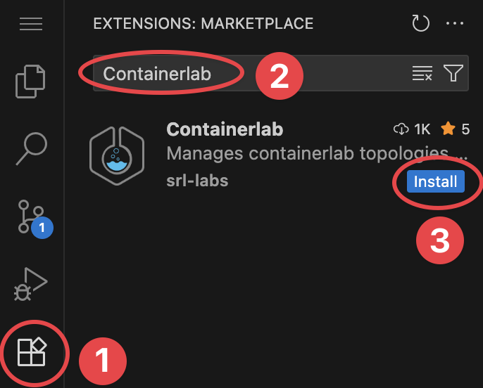 Containerlab extension installation